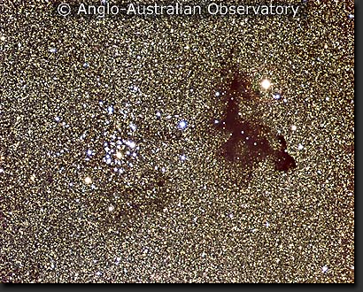 Dust cloud Barnard 86 and open cluster NGC 6520. B86.jpg, NGC6520.jpg