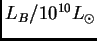 $ L_B/10^{10}\hbox{$L_\odot$}$