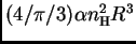 $ (4/\pi/3) \alpha n_{\rm H}^2
R^3$