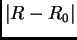 $ \vert R-R_0\vert$
