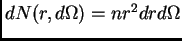 $ dN(r,d\Omega)=nr^2drd\Omega$