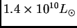 $ 1.4\times
10^{10}\hbox{$L_\odot$}$