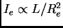 $ I_e\propto L/R_e^2$