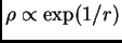 $ \rho\propto \exp(1/r)$
