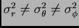 $ \sigma^2_r\ne\sigma^2_\theta\ne\sigma^2_\phi$