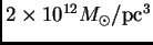 $ 2\times 10^{12}\hbox{$M_\odot$}/\pc ^3$