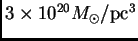 $ 3\times
10^{20}\hbox{$M_\odot$}/\pc ^3$